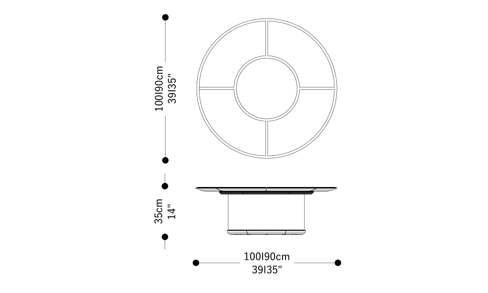 Image of the main dimensions of the product